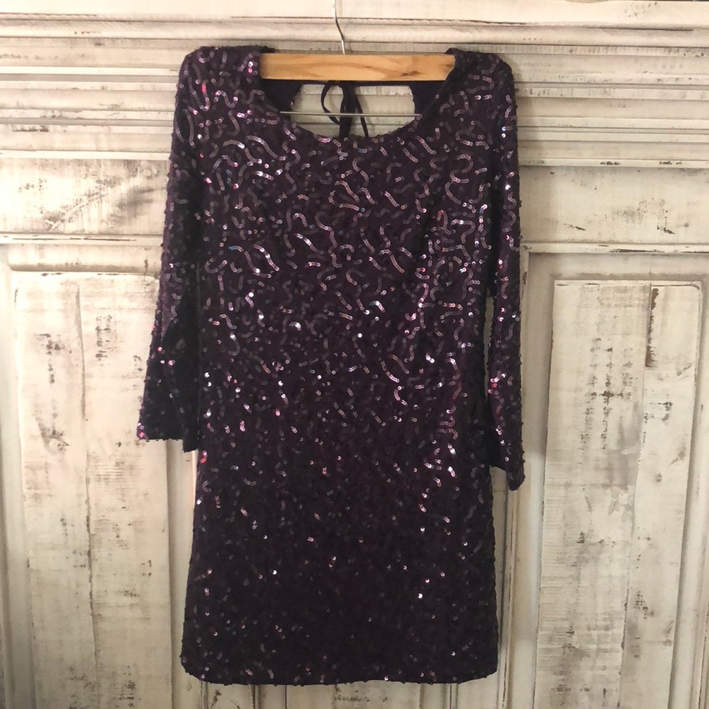 Short Party Sequin Shift Dress Forever 21, Purple